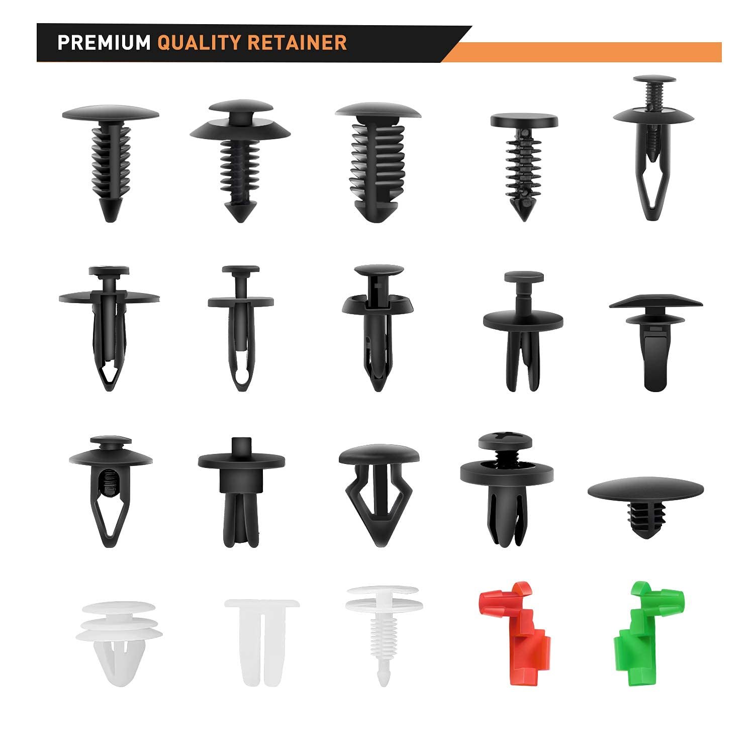 425 Pcs 19 Popular Sizes Auto Push Pin Rivets Vehicle Car Bumper Remover Clips Car Body Retainer Plastic Fastener Auto Clips