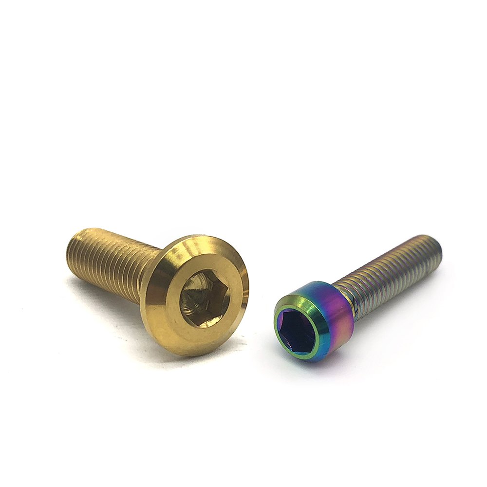 TC4 Titanium Alloy Gr 5 PVD Anodized Torx Conical Head Screws M3 M4 M5 M6 M8 Motorcycle Gr5 Titanium Bolts Screws
