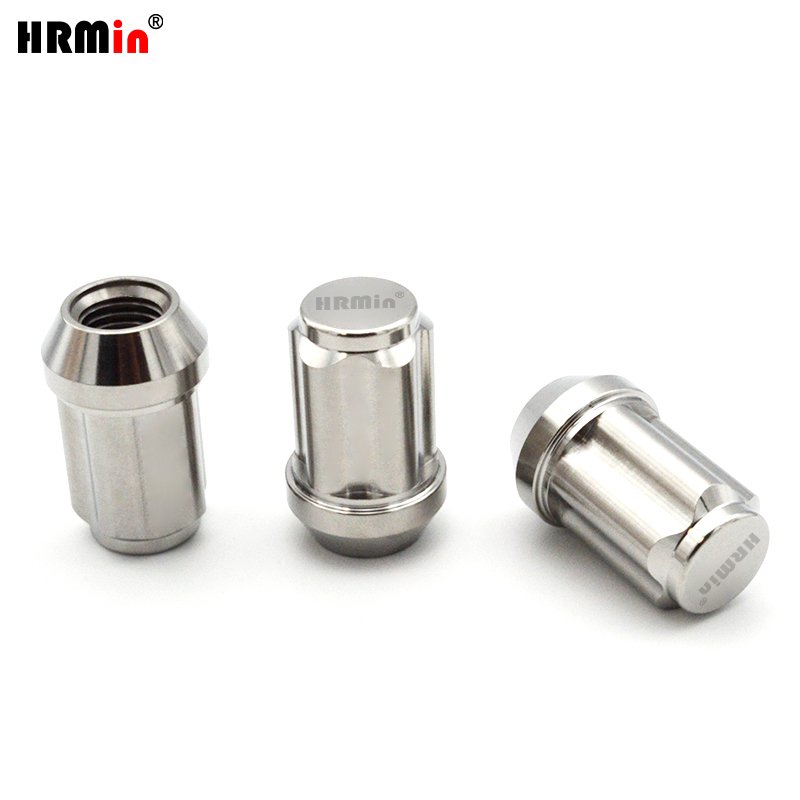 HRMin 10.9 Grade High Quality Gr.5 Titanium Anti-theft 60 Degree Cone Seat Close End Natural Color Titanium Nut Wheel Nut Lug