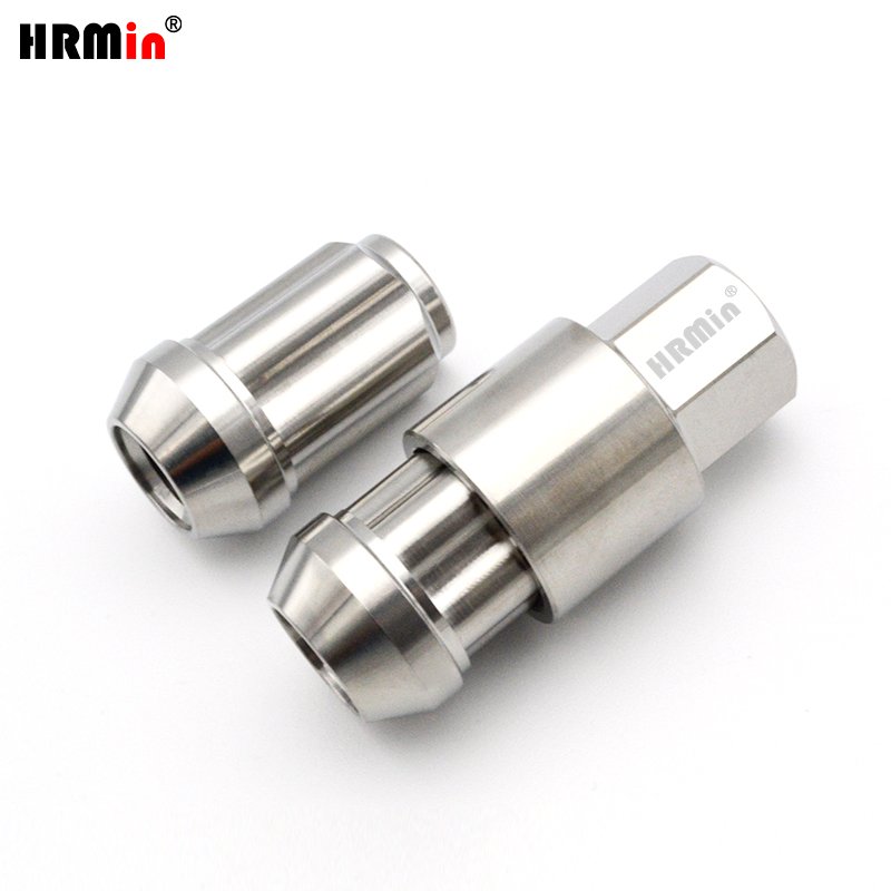 HRMin 10.9 Grade High Quality Gr.5 Titanium Anti-theft 60 Degree Cone Seat Close End Natural Color Titanium Nut Wheel Nut Lug