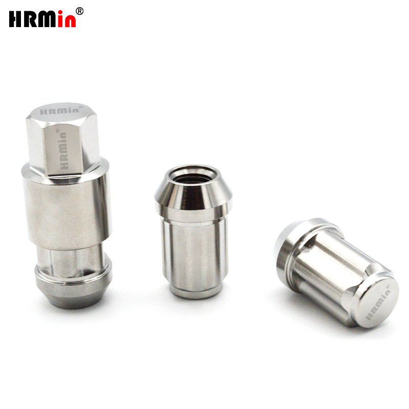 HRMin 10.9 Grade High Quality Gr.5 Titanium Anti-theft 60 Degree Cone Seat Close End Natural Color Titanium Nut Wheel Nut Lug