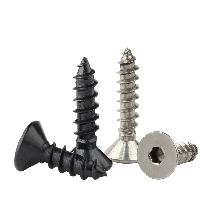 stainless steel carbon steel self tapping Hexagonal flat countersunk head wood screw self drilling drywall Furniture screws