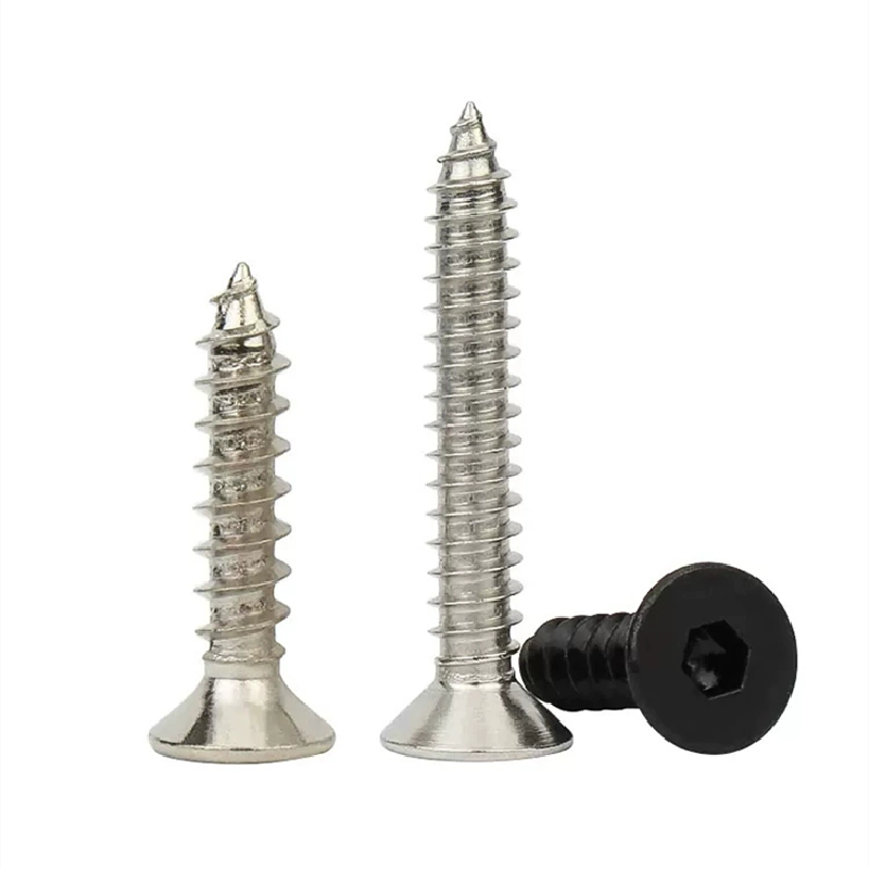 stainless steel carbon steel self tapping Hexagonal flat countersunk head wood screw self drilling drywall Furniture screws