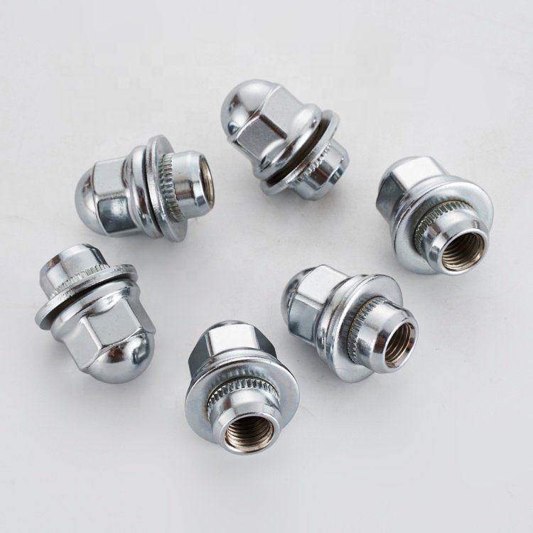 Best Selling Silver Steel Wheel Nuts Round Fastening Durable Lock Nuts Tire Accessories Wheel Nuts for Mitsubishi