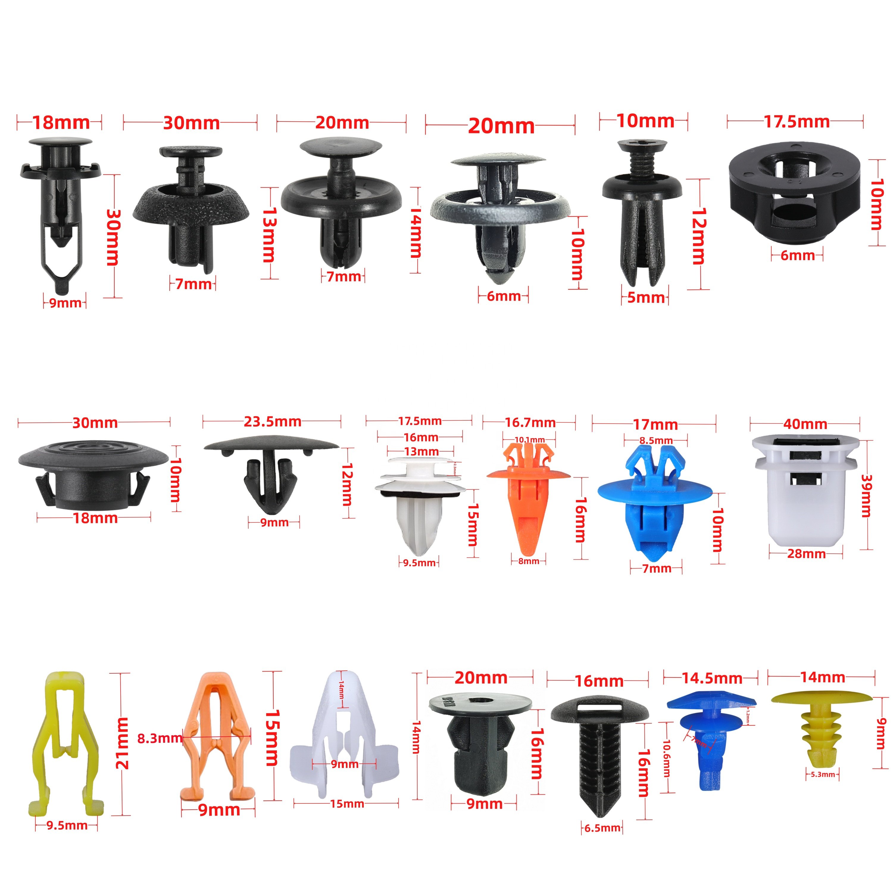 Auto body fastener plastic Nylon clip Push-Type Retainer Clip Bumper Fender Liner clip For Toyota 9046707214