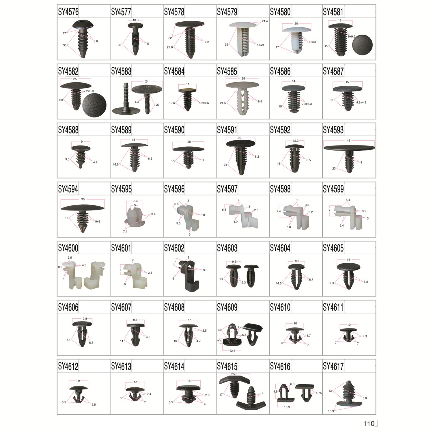 All models Automotive Spare Parts Car Shield Retainer Bumper Fastener Nylon Clips Car Door Panel Clip Auto Plastic Rivet