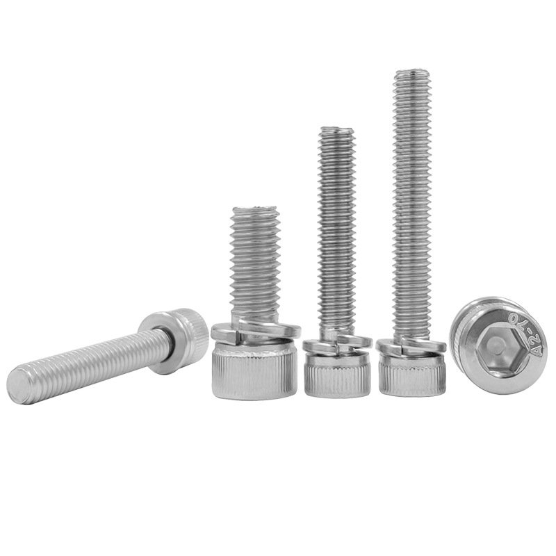 Factory Direct M3 M4 M5 M6 M8 M10 Auto Fasteners Hard Hexagon Hex Socket Cap Head Two Combination Self Drilling Inox Screw