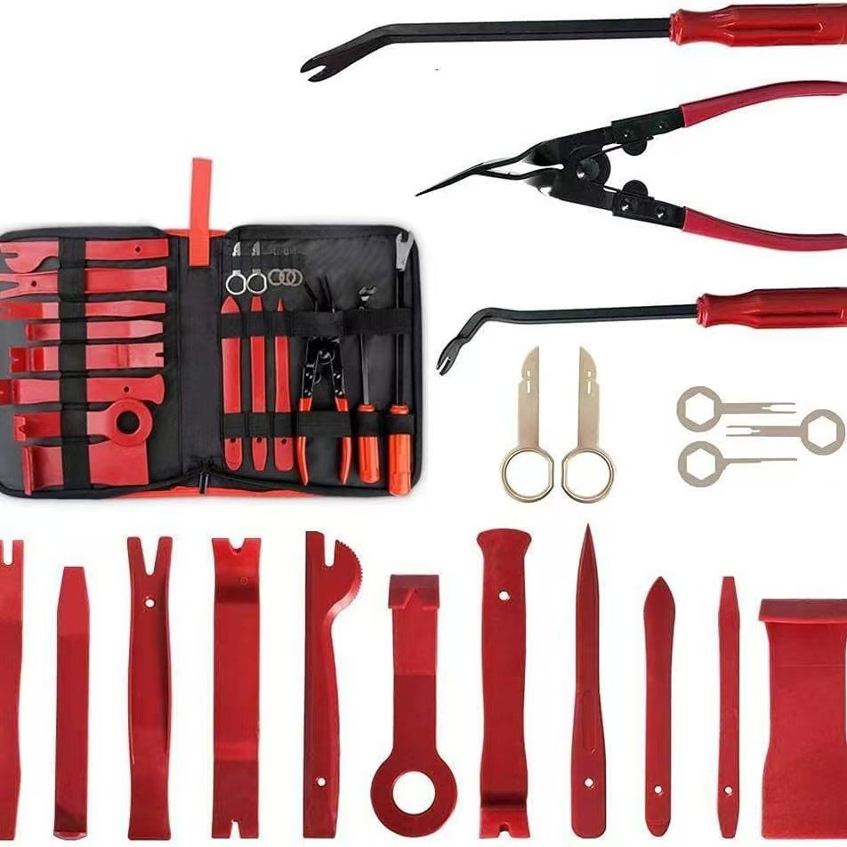 Car Auto Dashboard Plastic Interior Puller Door Panel Pry Clip Plier Trim Radio Removal Tool Kit Set Red Blue Yellow