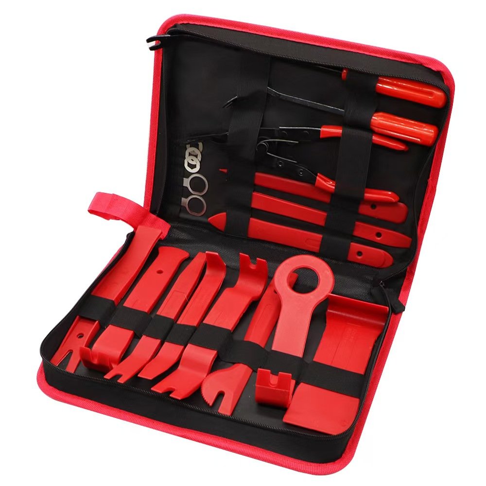 Car Auto Dashboard Plastic Interior Puller Door Panel Pry Clip Plier Trim Radio Removal Tool Kit Set Red Blue Yellow