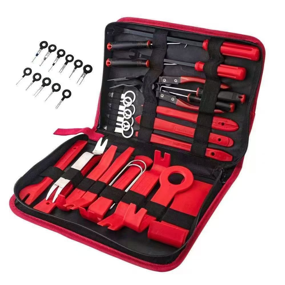 Car Auto Dashboard Plastic Interior Puller Door Panel Pry Clip Plier Trim Radio Removal Tool Kit Set Red Blue Yellow