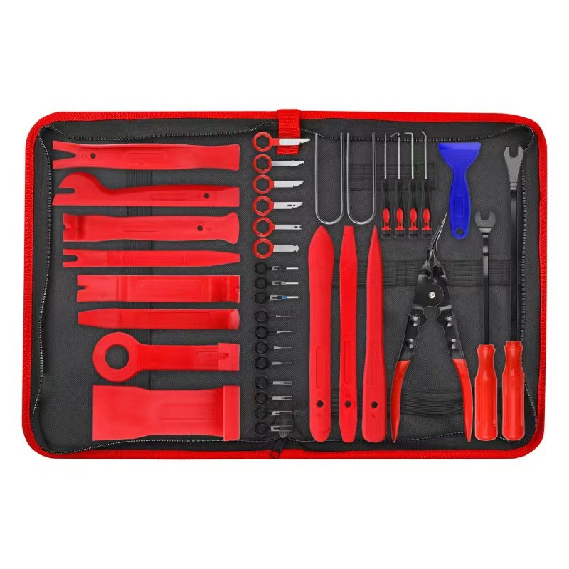 Car Auto Dashboard Plastic Interior Puller Door Panel Pry Clip Plier Trim Radio Removal Tool Kit Set Red Blue Yellow
