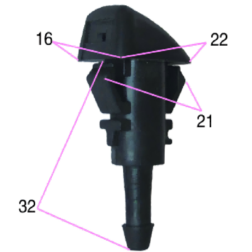 Autone Black Plastic Car Auto Window Windshield Washer Spray Sprayer Nozzle