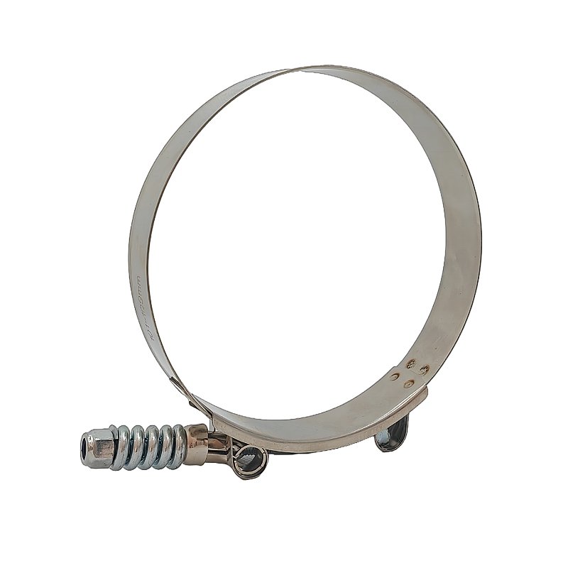 Spring T-bolt hose clamp for auto