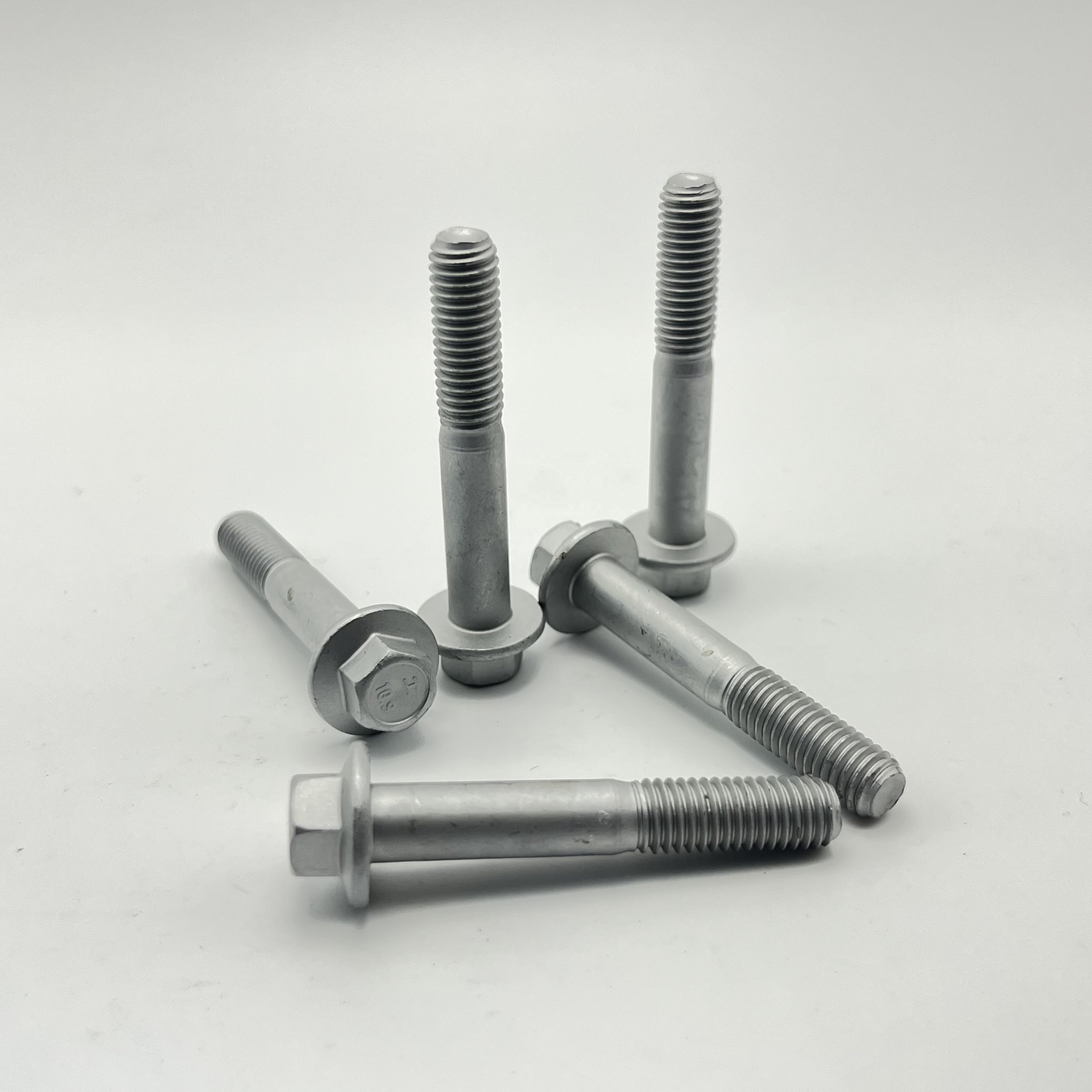 Flange bolt custom fastener carbon steel White zinc anodized hexagon bolt machine furniture bolt
