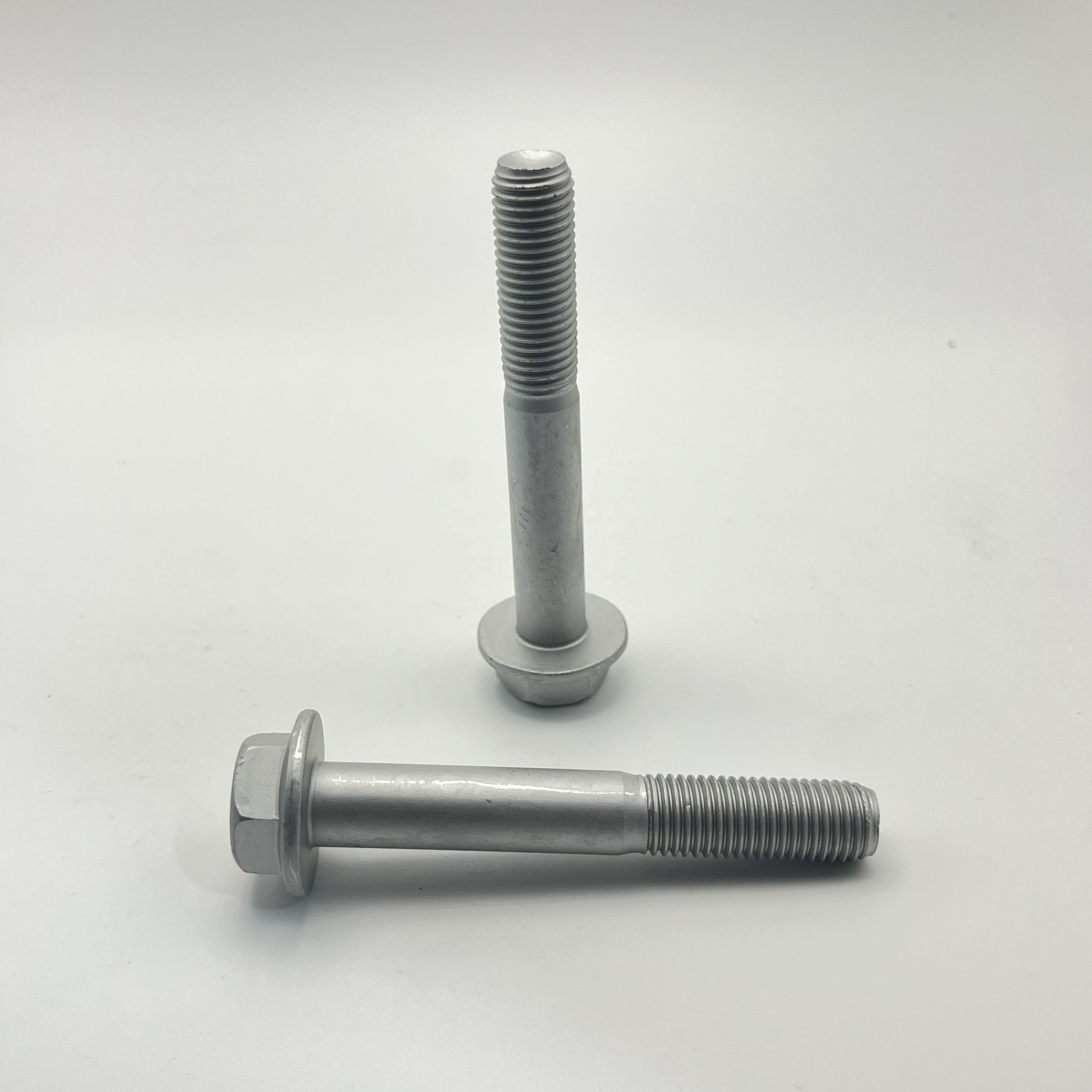 Flange bolt custom fastener carbon steel White zinc anodized hexagon bolt machine furniture bolt