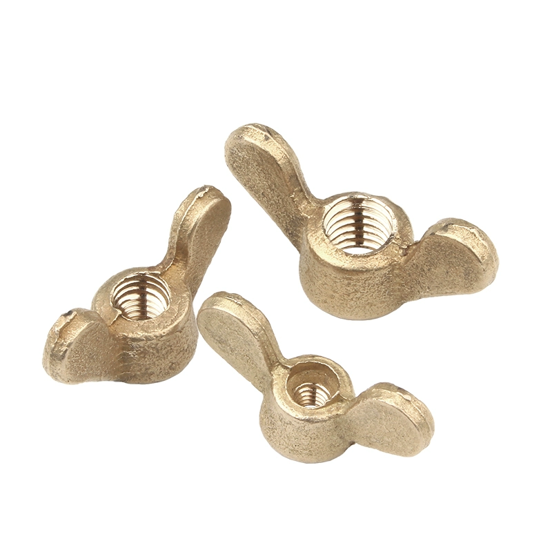 Customization Precision M5 M6 M8 M10 M12 M20 Brass Butterfly Nuts Copper Wing Nut Fasteners Wing Nuts Rounded Wings