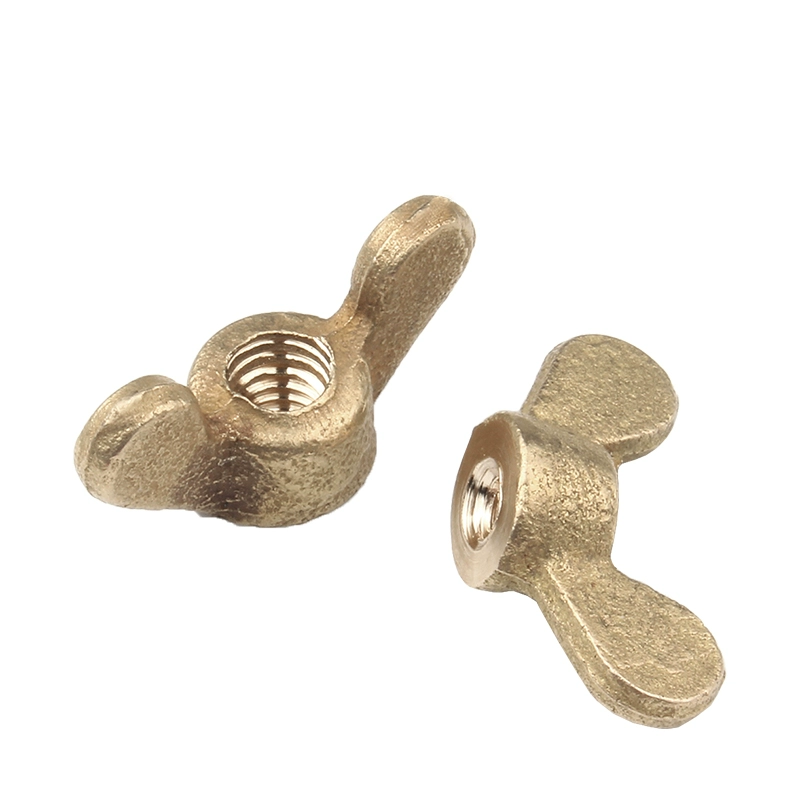 Customization Precision M5 M6 M8 M10 M12 M20 Brass Butterfly Nuts Copper Wing Nut Fasteners Wing Nuts Rounded Wings