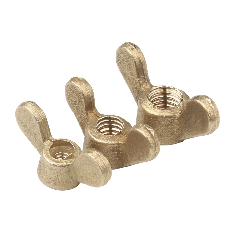 Customization Precision M5 M6 M8 M10 M12 M20 Brass Butterfly Nuts Copper Wing Nut Fasteners Wing Nuts Rounded Wings