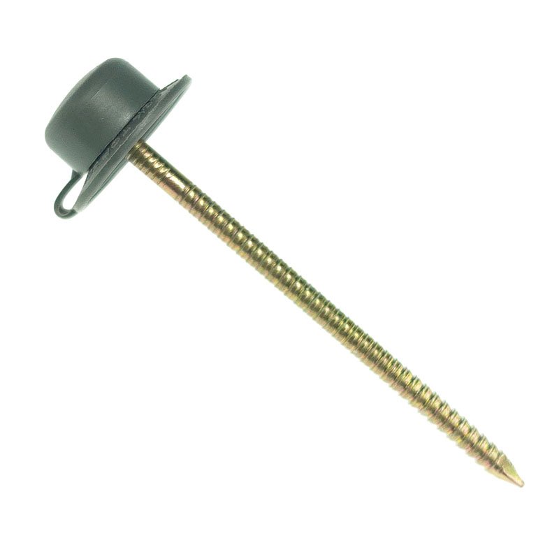 100pcs/bag 75mm 90mm 120mm Metal Galvanized Safetop Roofing Nail IBR Safe Top Roof Screw With Plastic Washer For Zambia