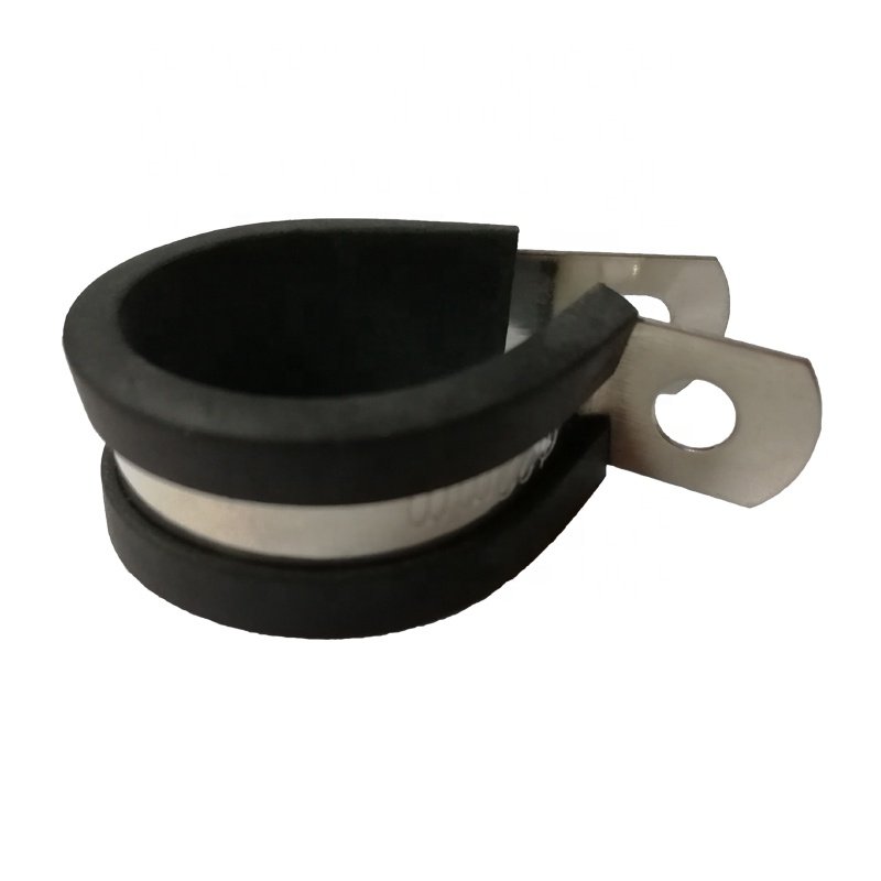 2023 Hot Sale EPDM Rubber Clip Hose Clamp 12mm-20mm Bandwidth Steel Pipe Clamp with Zinc Finish