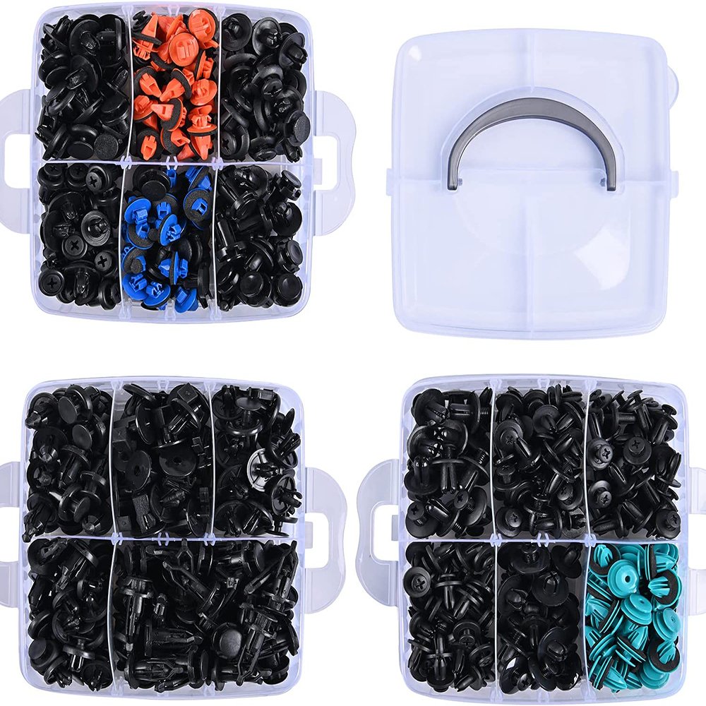 680pcs Mixed Auto Fastener Clip Car Body Push Retainer Pin Rivet Bumper Door Trim Panel Retainer Fastener Kit Car Accessories