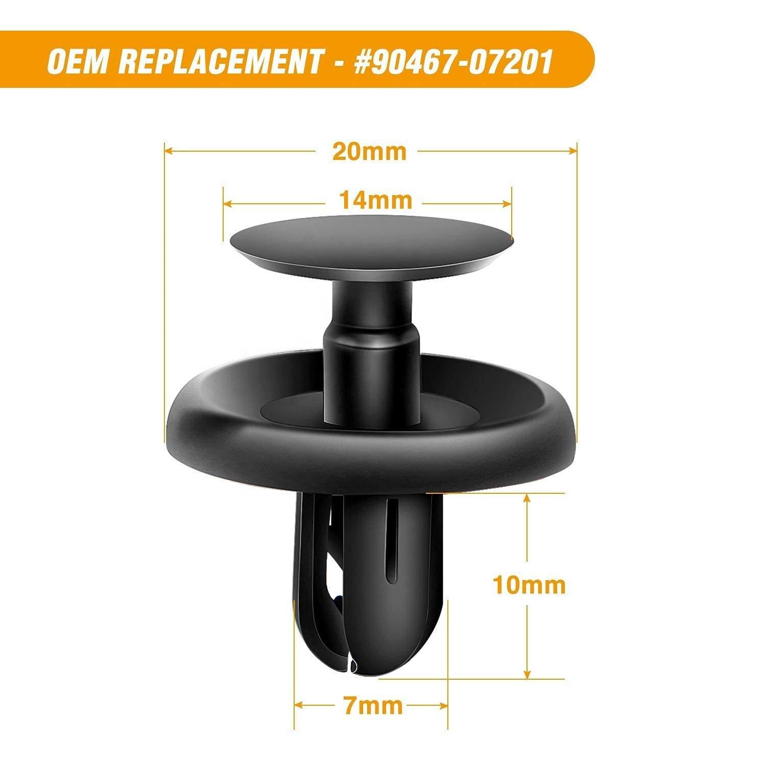 100 Pcs Black Polyformaldehyde Nylon Push Rivets Type Retainer Car Clips Splash Shield with Bonus Fastener Remover