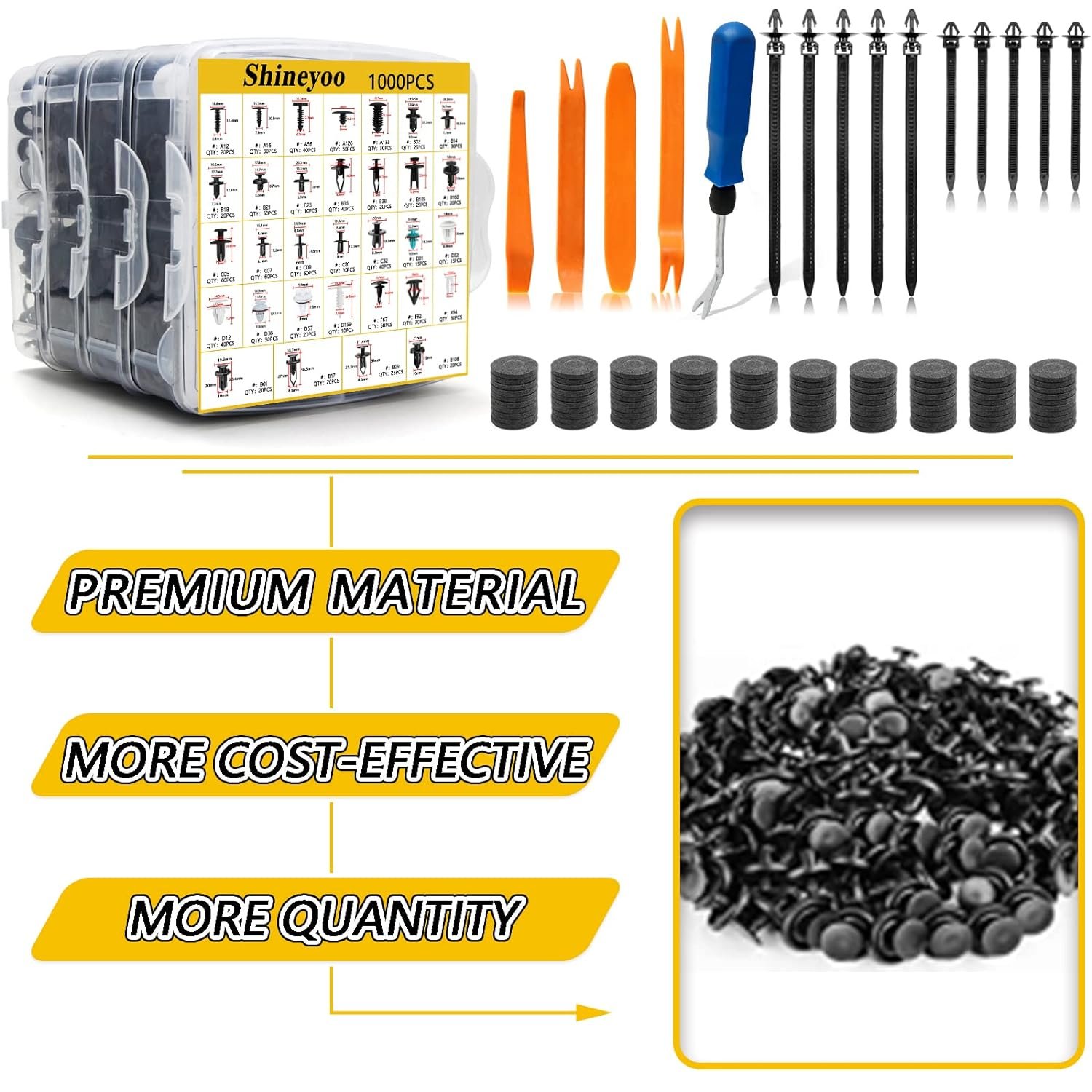 Automobile fastener 1115PCS Plastic Fastener Kit Fender Rivet Clip 32 Most Popular Size General Motors