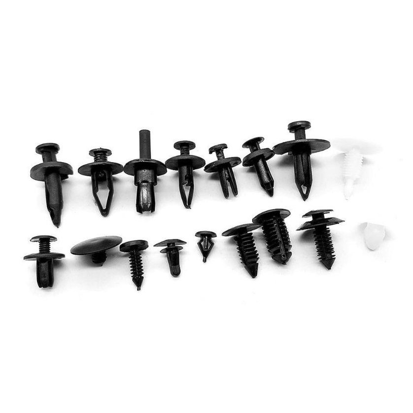 415pcs Push Type Fastener Sssortment Auto Fasteners Assorted Car Clips Set Body Clips Fasteners Auto Plastic Black Automotive