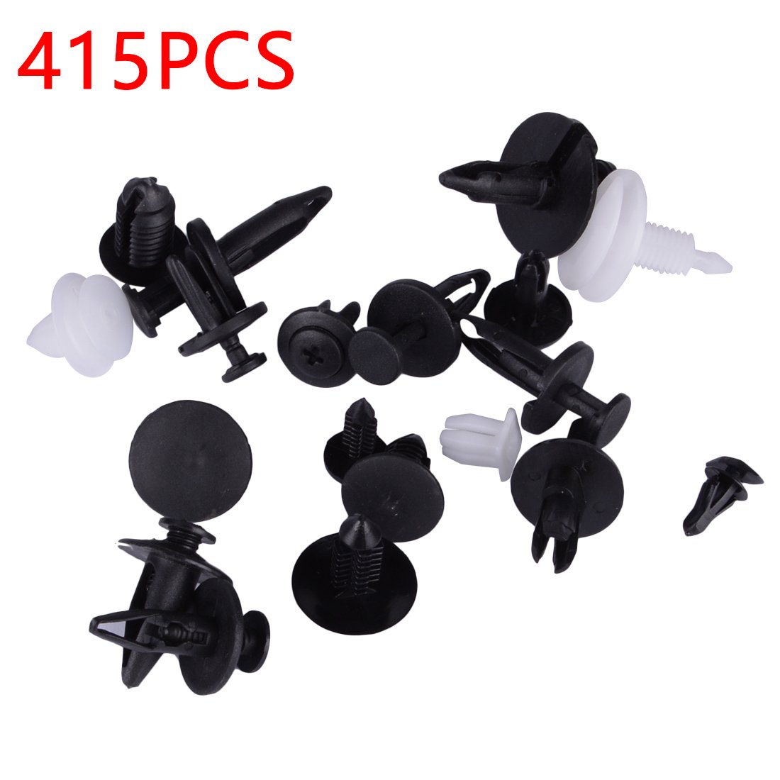 415pcs Push Type Fastener Sssortment Auto Fasteners Assorted Car Clips Set Body Clips Fasteners Auto Plastic Black Automotive