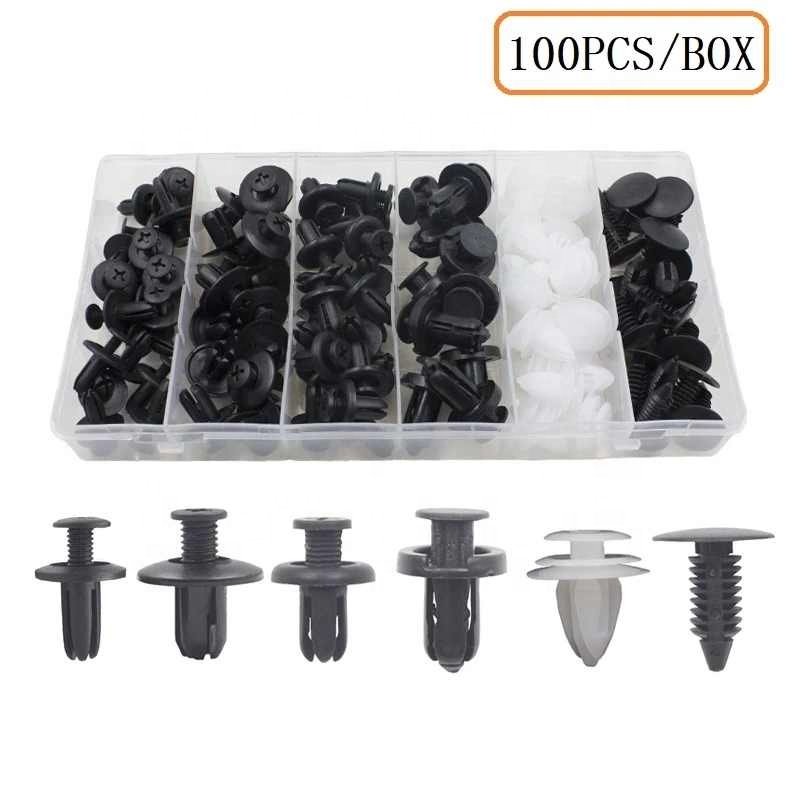 Fast Delivery 100pcs Auto Fastener Clip Mixed Car Body Push Retainer Pin Rivet Bumper Door Trim Panel 6-10mm Fixeding Clips