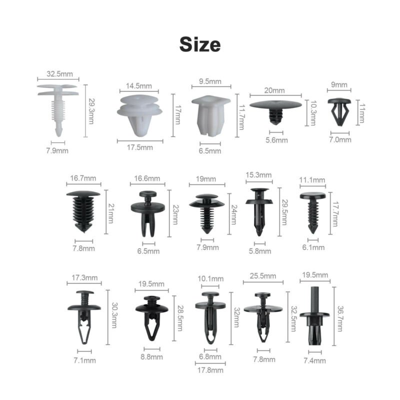 C0006 421PCS Car Clips Body Trim Clips Retainer Bumper Clips Rivets Screw Panel Push Retainers Set Bumper Fastener