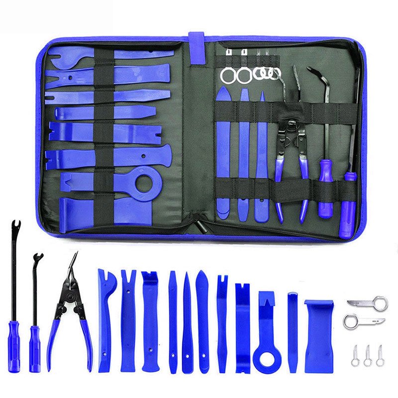 19Pcs Trim Removal Tool Car Panel Door Audio Trim Removal Tool Kit Auto Clip Pliers Fastener Remover Pry Tool Set for Door Audio