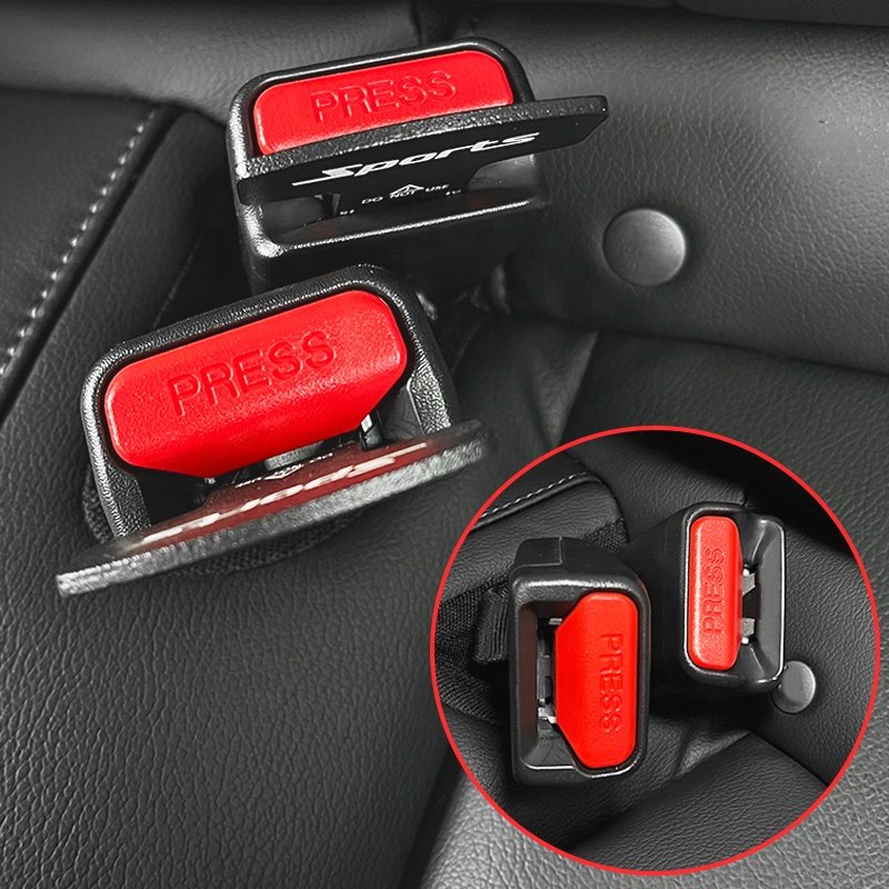 2pcs Auto Interior Metal Safety Belt Buckle Clip Car Seat Alarm Canceller & Silencer Sports Car Seat Belt with 2 Points
