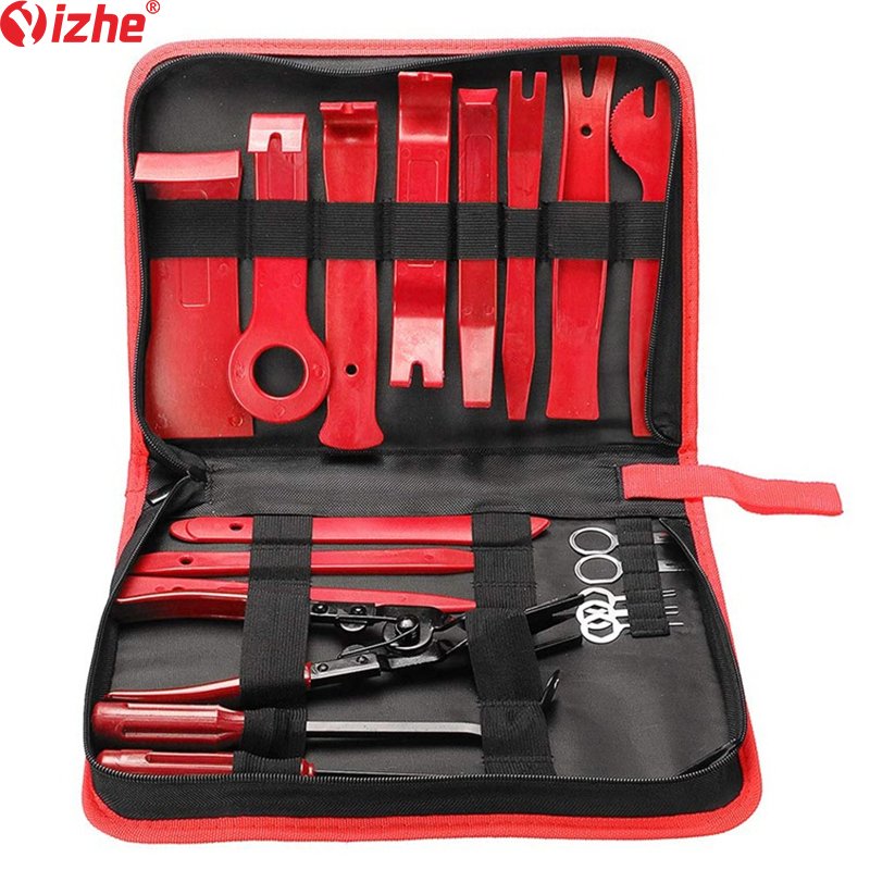 Auto Radio Audio Door Clip Panel Trim Removal Kits19pcs Car Trim Removal Tool Kit With Storage Bag Trim Clips Removal Tools