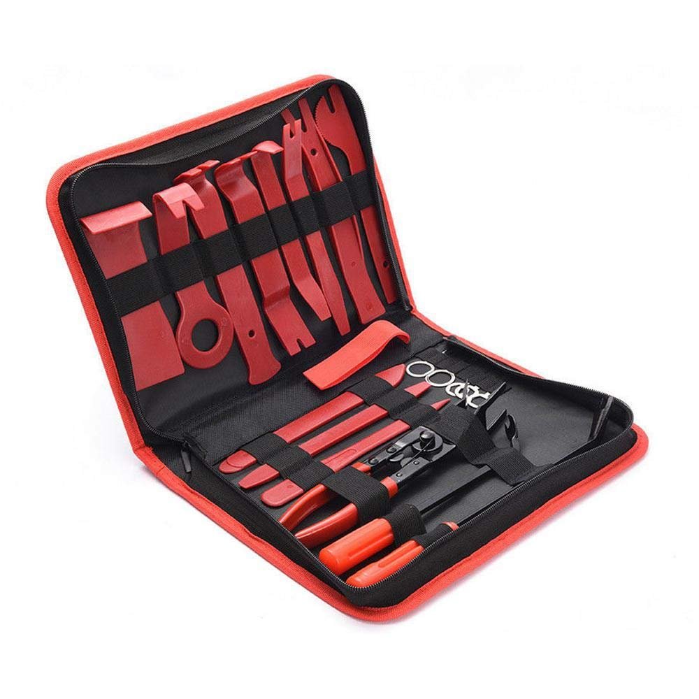Auto Radio Audio Door Clip Panel Trim Removal Kits19pcs Car Trim Removal Tool Kit With Storage Bag Trim Clips Removal Tools