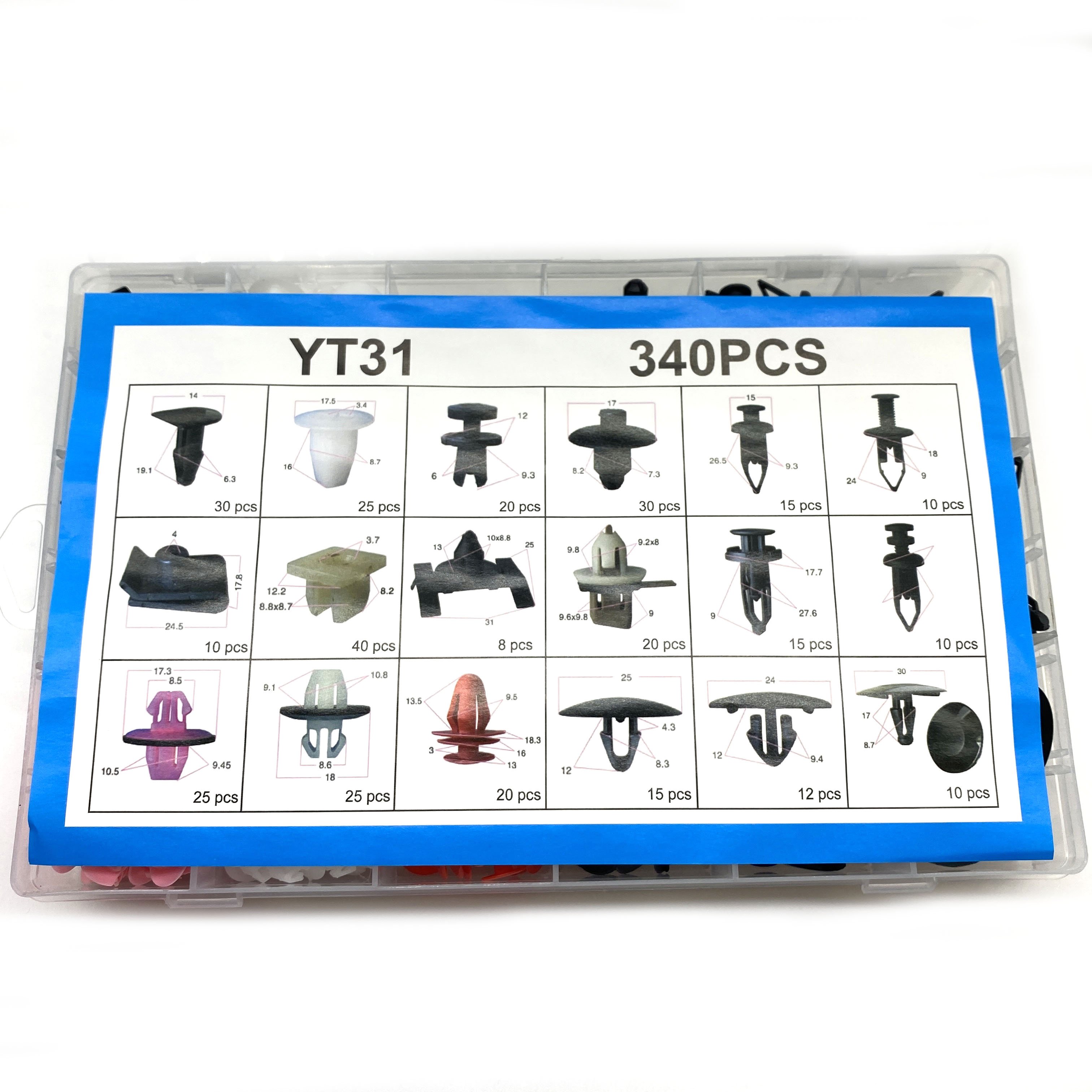 340PCS Auto Fastener Clip Kit High Quality Expansion Screw Bumper Push Rivet Automobile Fastener Kit With Clip Removal Tool