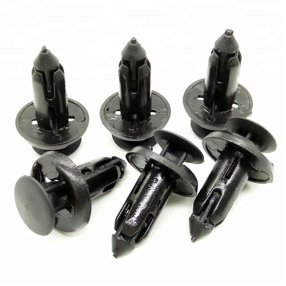 Universal 100PCS 8mm Automotive Plastic Push Type Fastener for Car bumper Mudguard fixing Clips