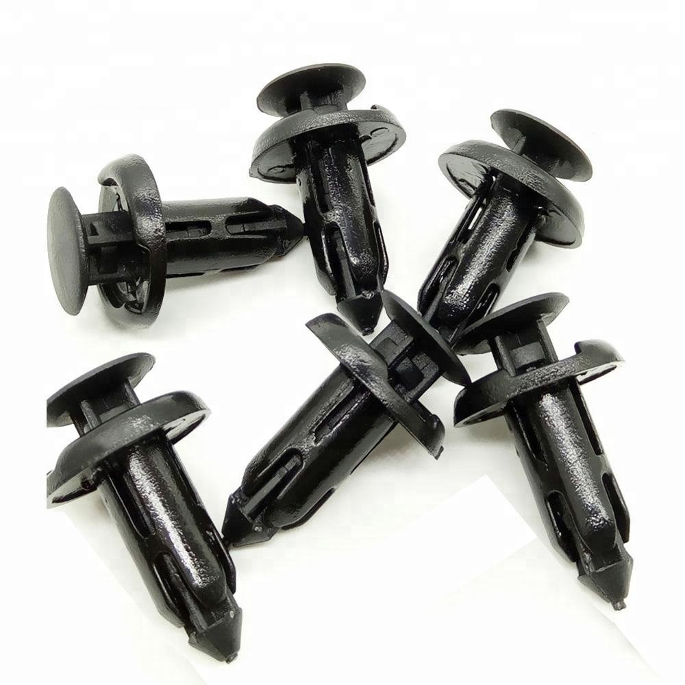 Universal 100PCS 8mm Automotive Plastic Push Type Fastener for Car bumper Mudguard fixing Clips
