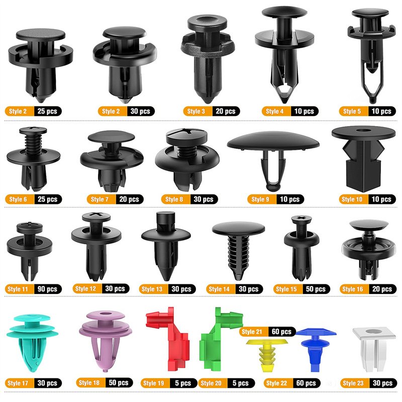 Auto Fasteners Assortment Door Panel Clips Push Fender Rivets Expansion Screws Replacement Kit Car Bumper Retainer Clips