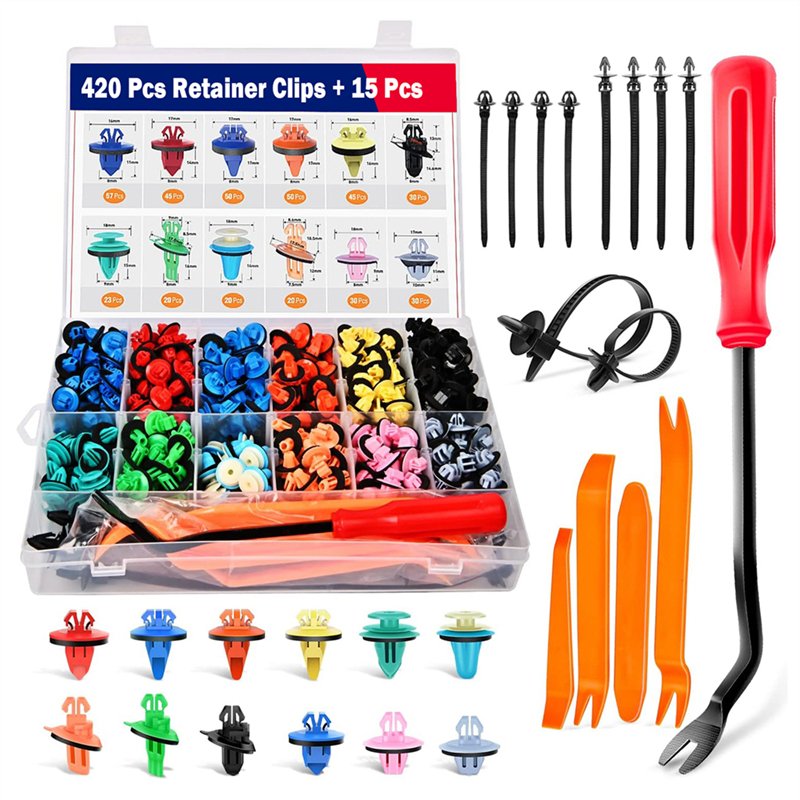 435Pcs Car Fender Moulding Clips Assortment Kit With Sealer Door Trim Panel Retainer for Toyota Lexus