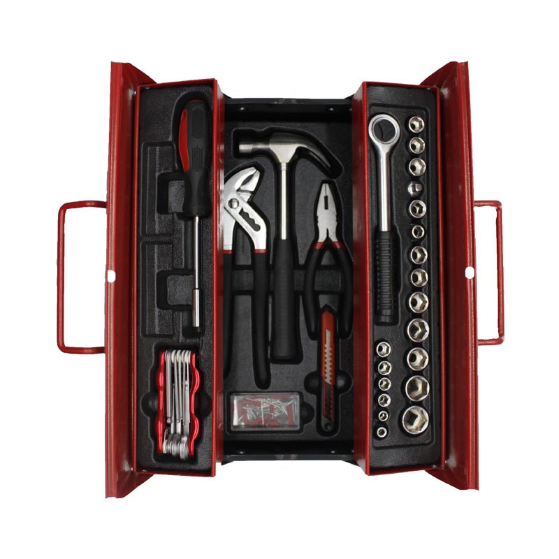 120pcs Metal box tool set hammer ratchet handle socket tools professional tools for auto repair