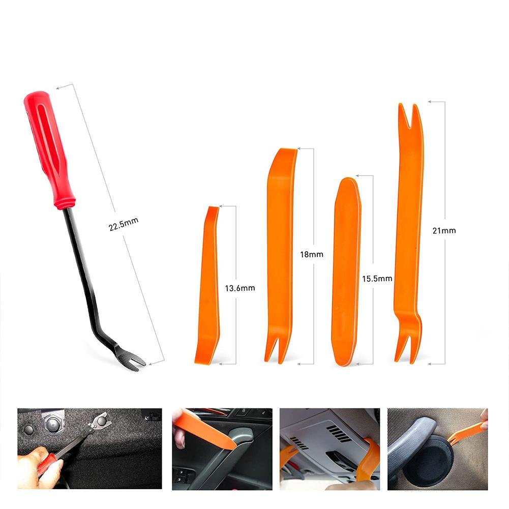 725Pcs Car Push Retainer Clips 23 Sizes Auto Fasteners Assortment Repair Kits Remover Tie Straps Sponge Pads Plug Buckle Crowbar