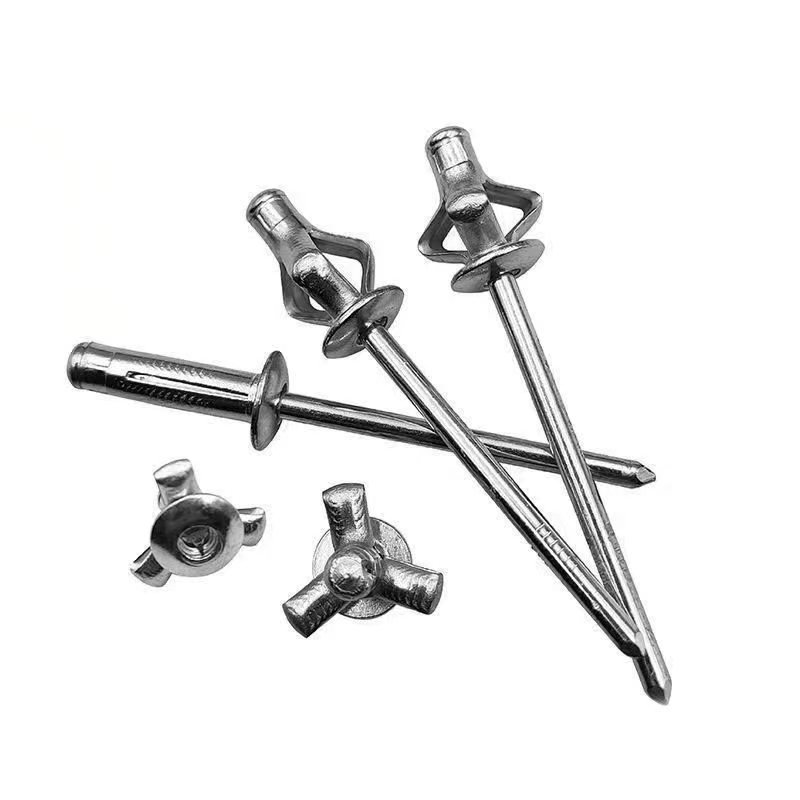 Customized Aluminium Ring Grooved Shank Open End Flat Round Head Solid Metal Lantern Rivet Blind Pop Rivet for General Industry