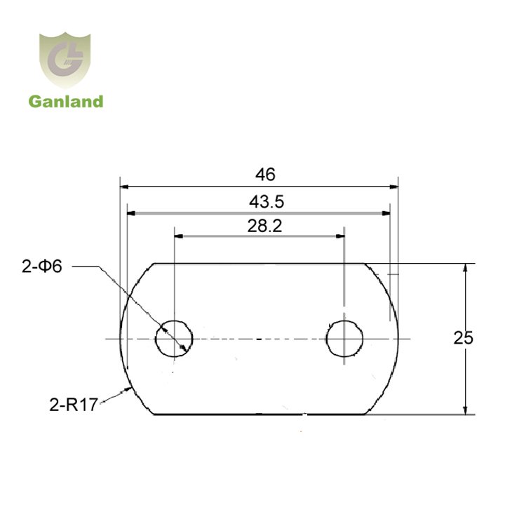 GL-15214 Side Curtain Buckle Assembly Welding Fastening Plate with studs