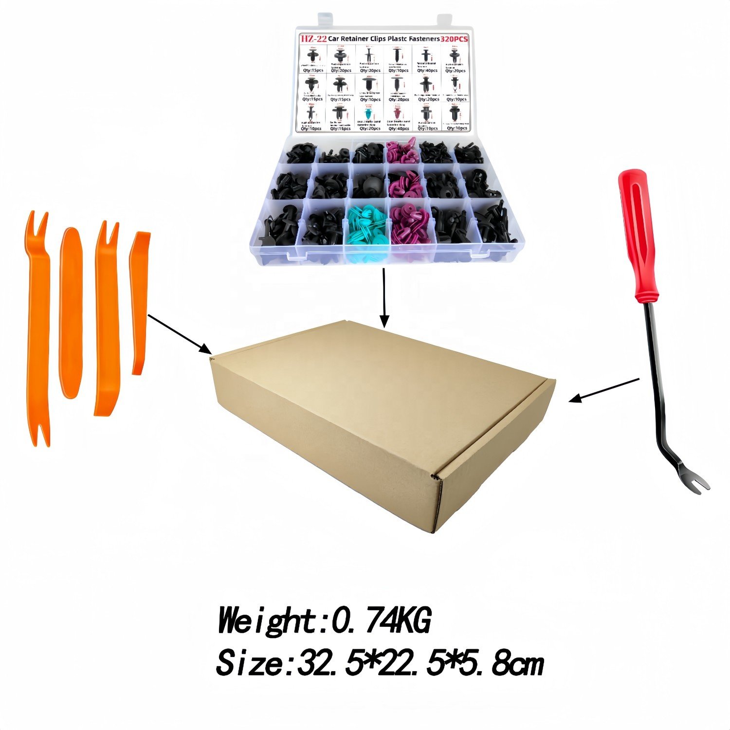 320Pcs Nylon Plastic Car Push Retainer Clips Auto Body Fasteners Assortment Clips Rivet Bumper Kit