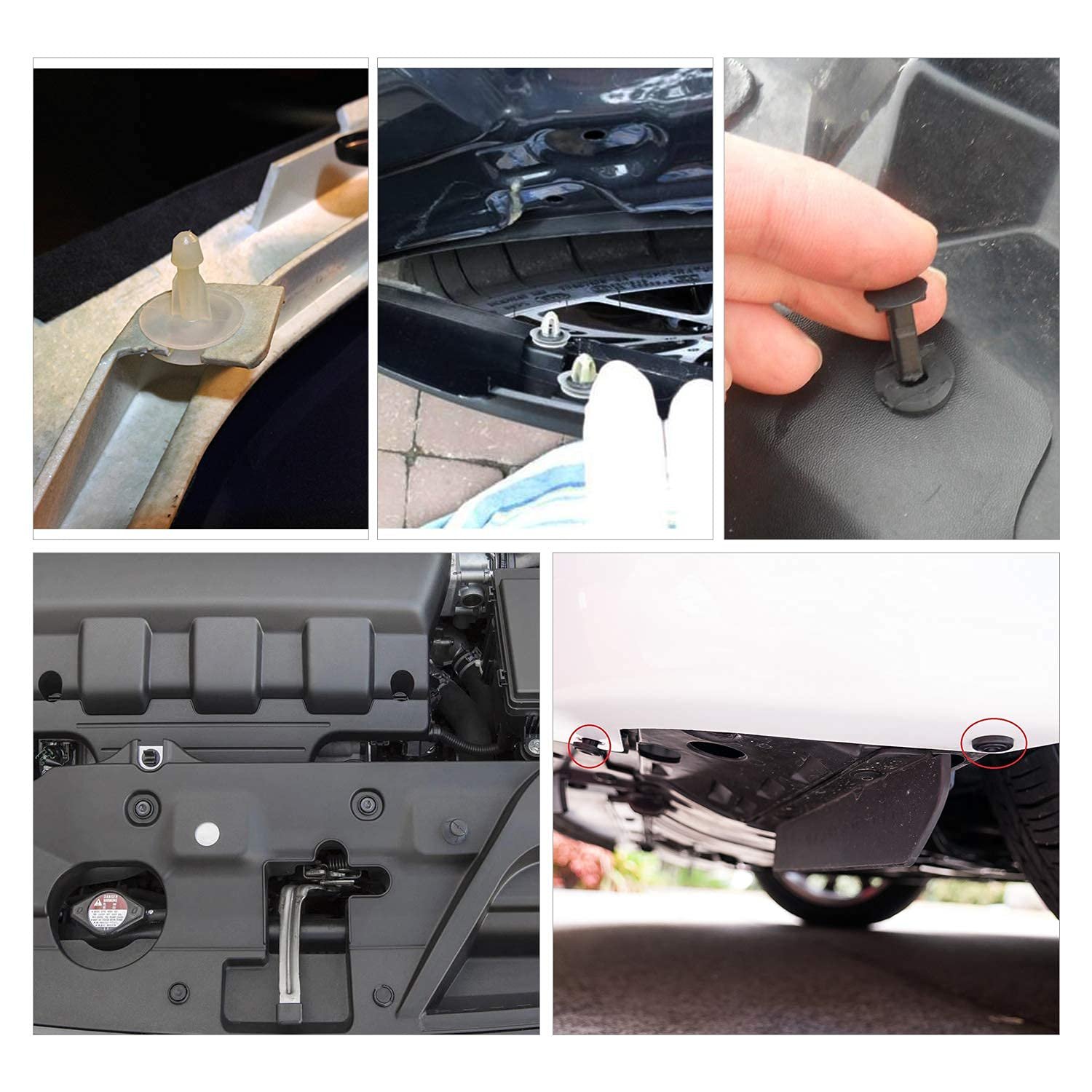 C0015 425 Pcs Car Body Retainer Clips Set Tailgate Handle Rod Clip Fastener Remover Auto Push Pin Rivets -Door Trim Panel Clips
