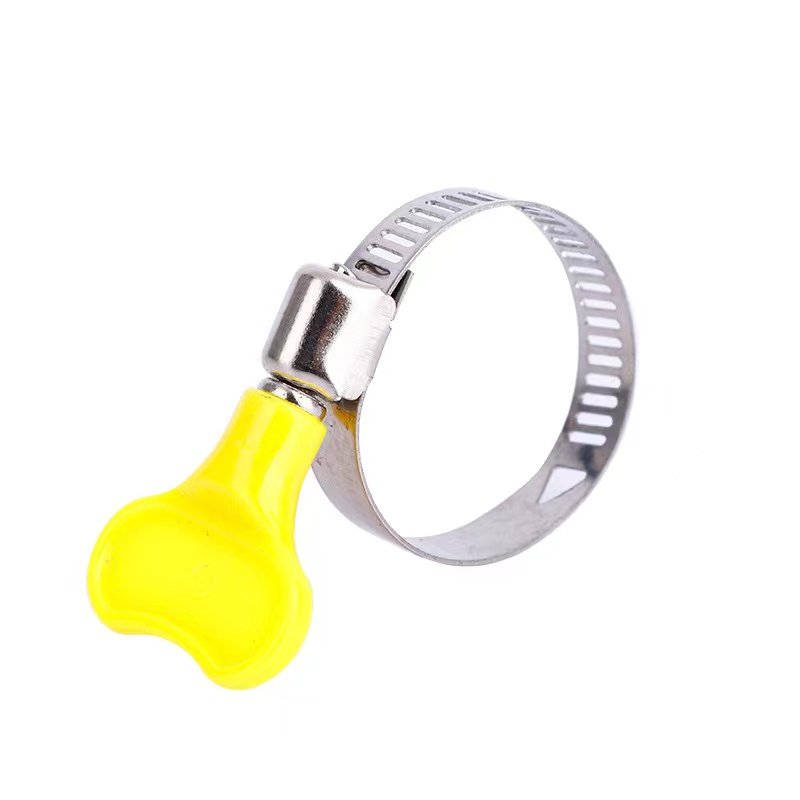 Factory wholesale small American stainless steel plastic handle hose clamp, water pipe fixing clamp, pipe clamp,gas