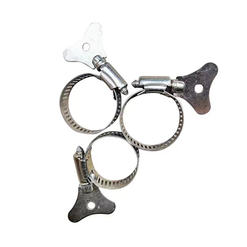 Factory wholesale small American stainless steel plastic handle hose clamp, water pipe fixing clamp, pipe clamp,gas