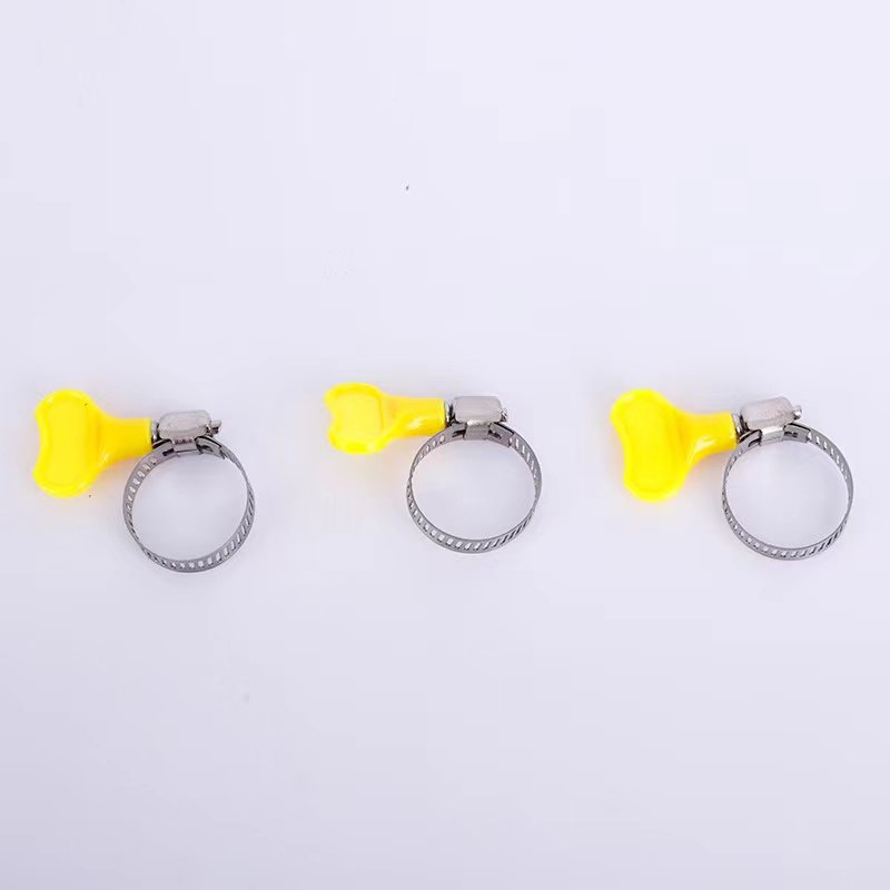 Factory wholesale small American stainless steel plastic handle hose clamp, water pipe fixing clamp, pipe clamp,gas