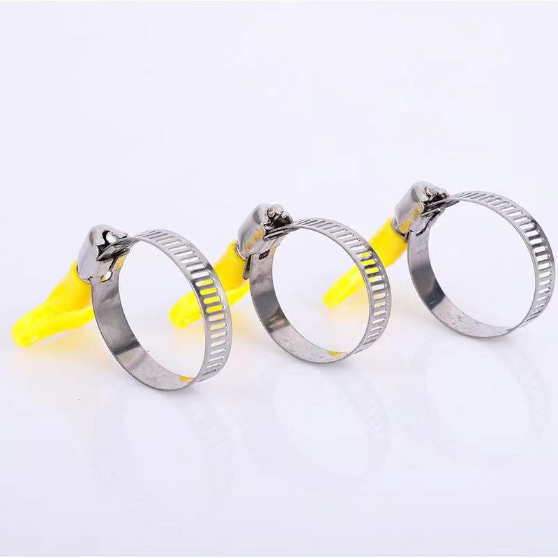Factory wholesale small American stainless steel plastic handle hose clamp, water pipe fixing clamp, pipe clamp,gas